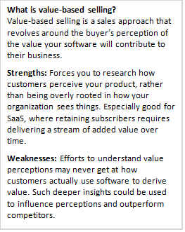 What is value-based selling?